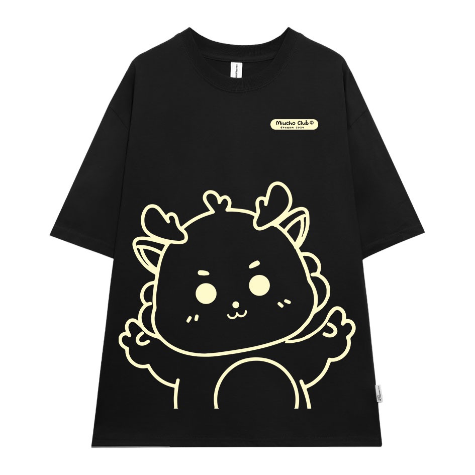 Áo thun in hình rồng local brand form rộng ATD743 Miucho cotton cổ tròn in graphic_thumbnail_20