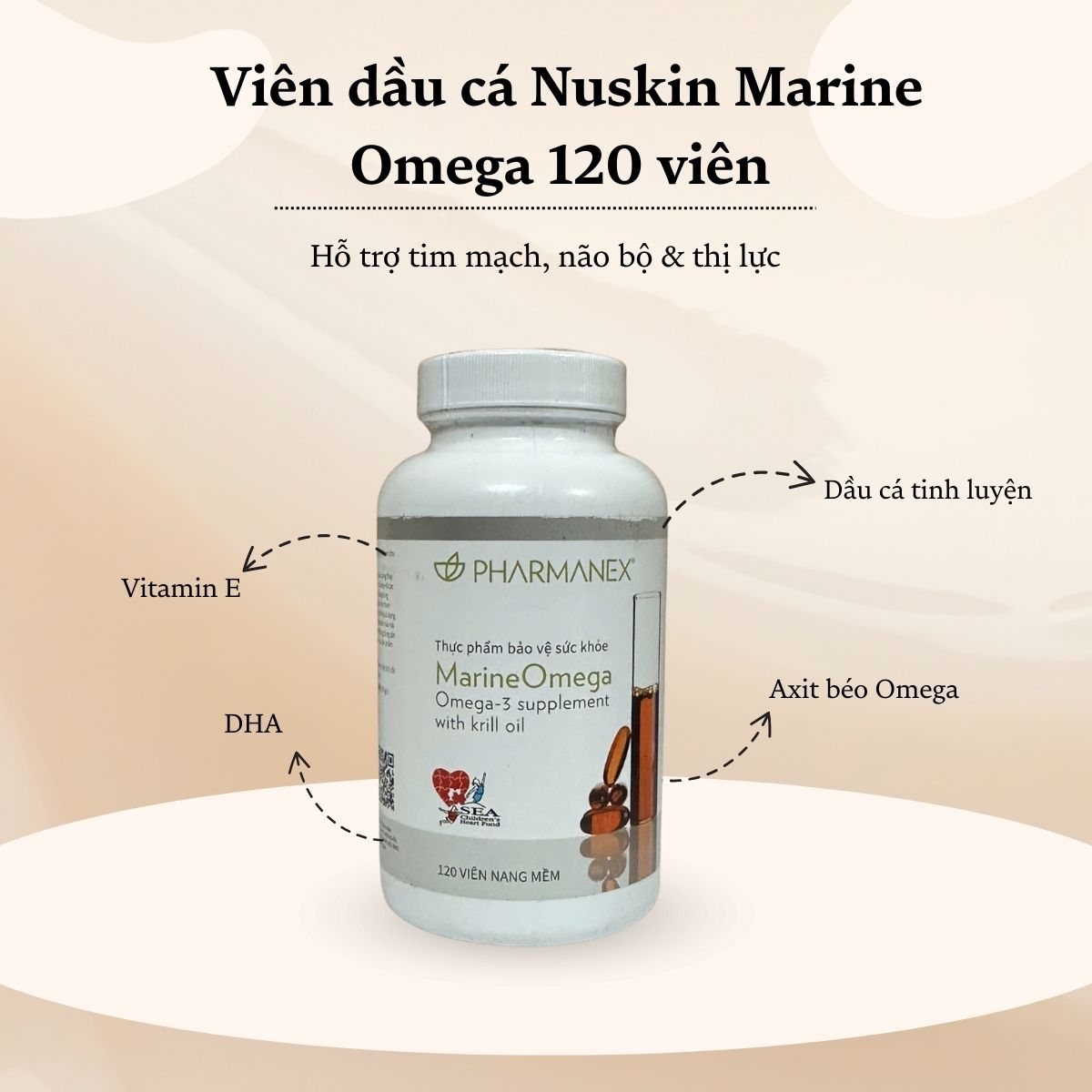 Viên Dầu Nhuyễn Thể Cá Nuskin Marine Omega 120 viên – Hỗ trợ tim mạch, não bộ & thị lực_thumbnail_1