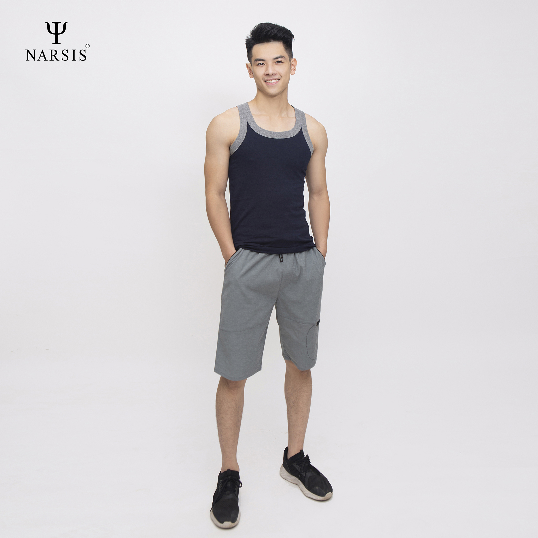 ÁO MAY Ô NAM D4055 NARSIS VẢI COTTON MỀM MẠI, CO GIÃN TỐT, VẢI THOẢI MÁI VẬN ĐỘNG, HÚT ẨM TỐT_thumbnail_2