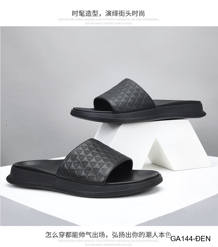 GA144 - Dép nam da thật đế cao su thoáng khí, kiểu dáng thời trang dễ phối đồ màu đen_thumbnail_7