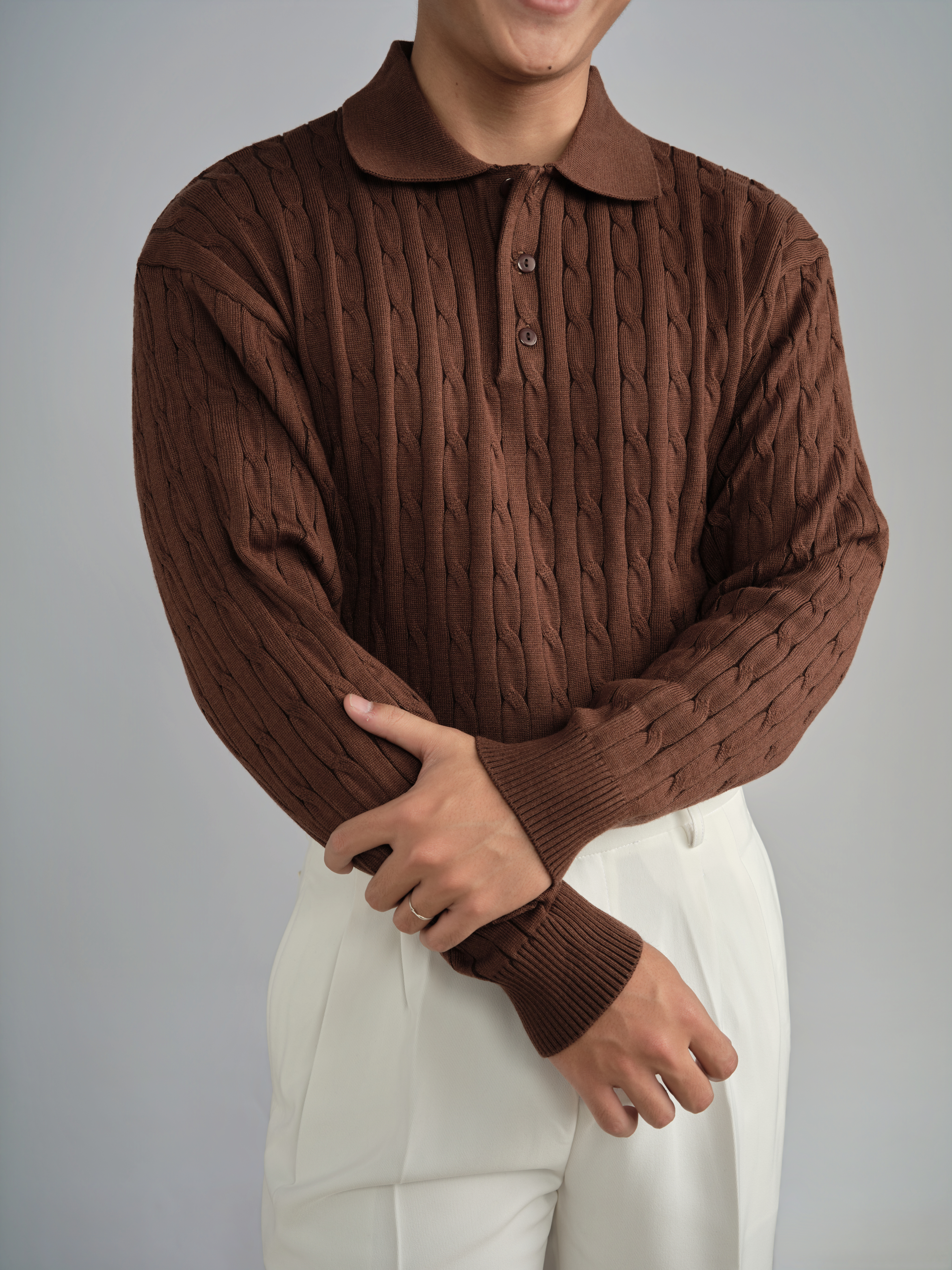 Áo Polo Twisted-Wool Len Viscose Form Relaxed_thumbnail_14