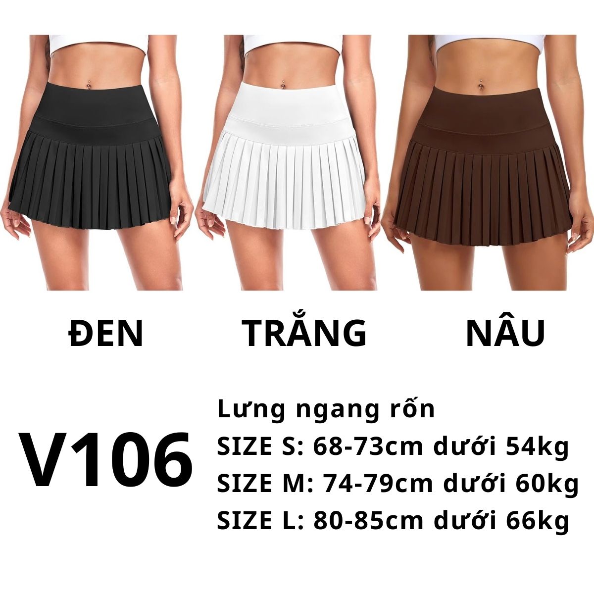 V106-CHÂN VÁY XẾP LY THỂ THAO