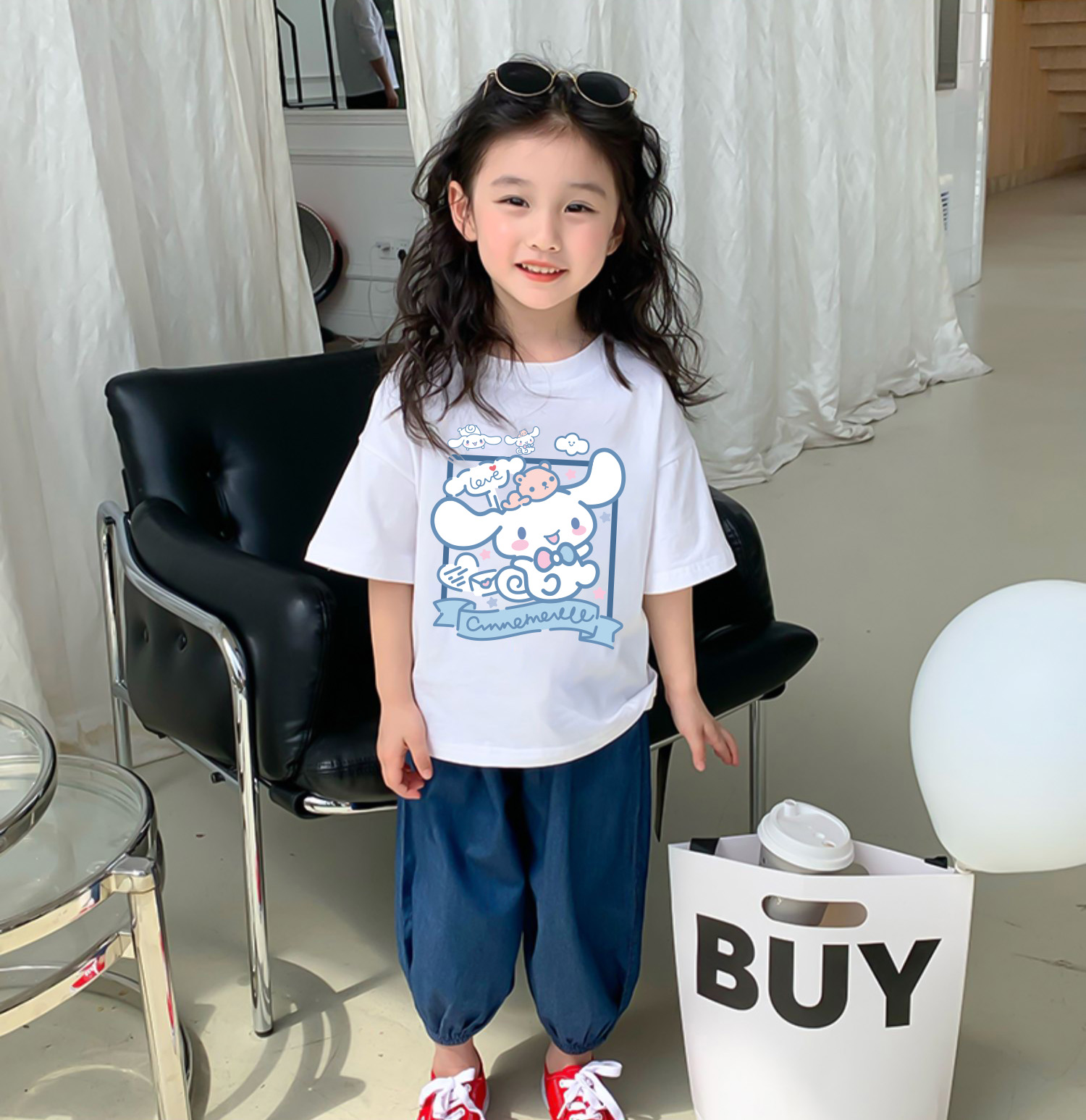 Áo thun bé gái form rộng chất vải cotton thoáng mát AED1543 Miucho Kid in artwork_thumbnail_6