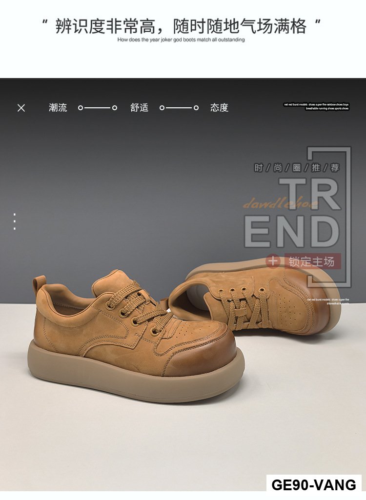 GE90 - Giày thể thao nam da thật đế dày