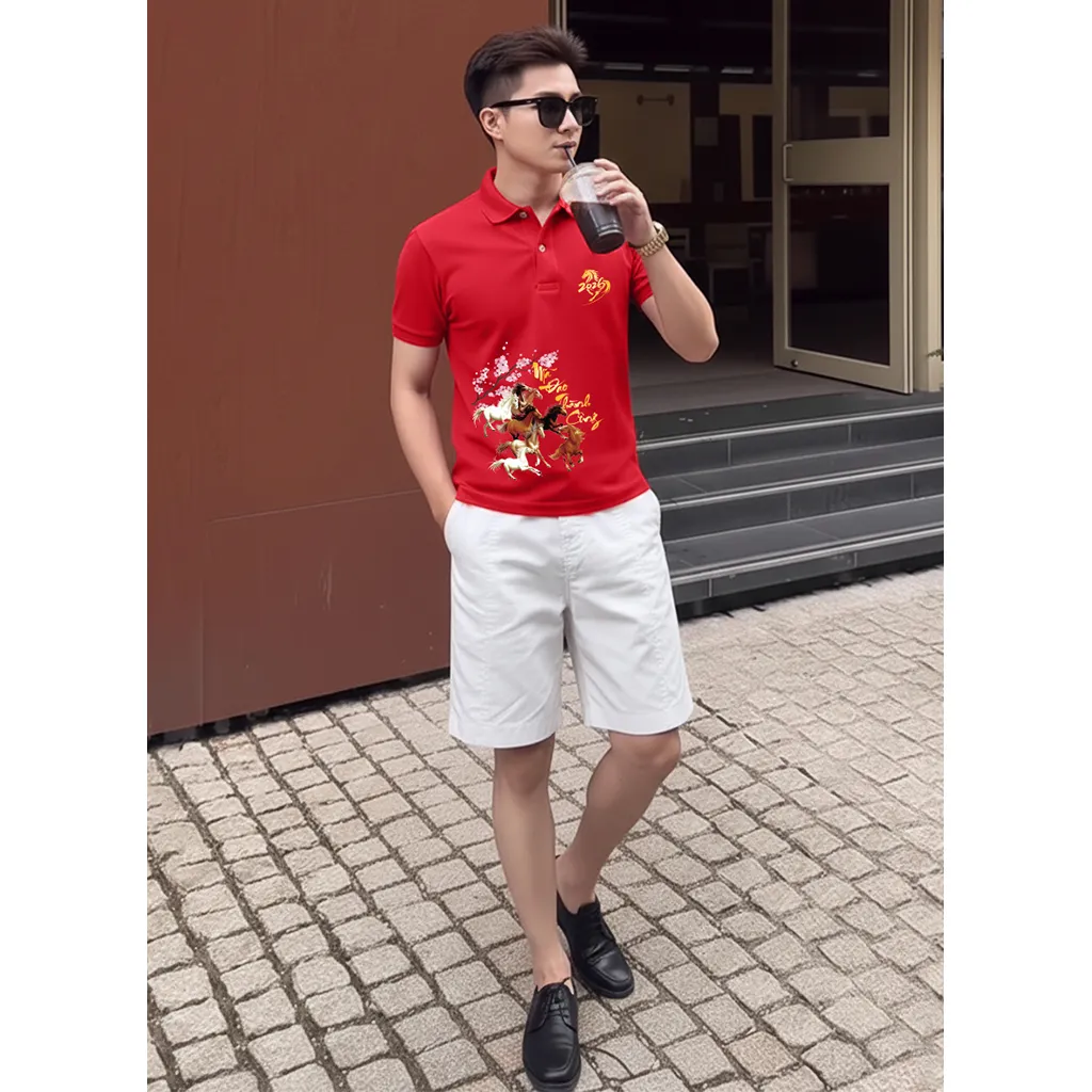 Áo polo Tết Bính Ngọ form vừa nam Miucho Iconic vải poly cá sấu thoáng mát trẻ trung 2991_thumbnail_5