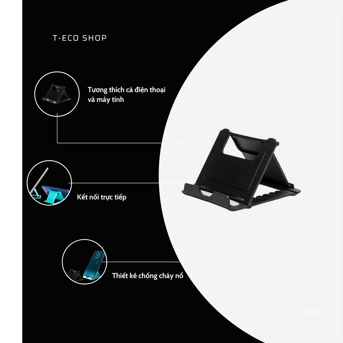 T-ECO SHOP Giá Đỡ Điện Thoại & Máy Tính Bảng Gập Gọn – Điều Chỉnh Góc Linh Hoạt, Nhựa Bền Nhẹ_thumbnail_4