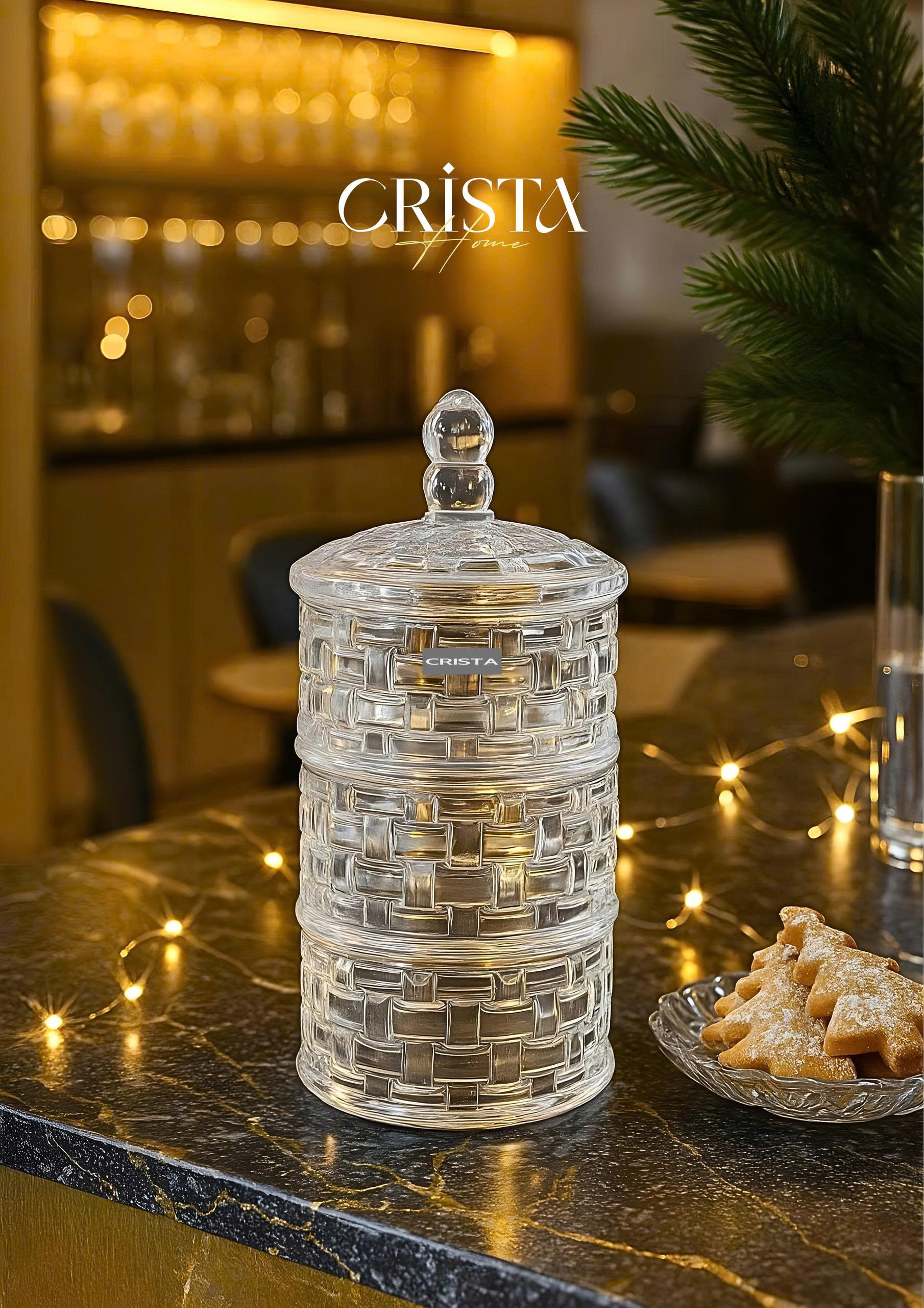 Hũ đựng mứt 3 tầng CRISTA HOME vân caro_thumbnail_4