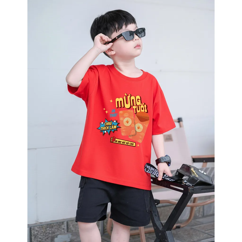 Áo thun kid Kado vải cotton dày dặn thoáng mát nhiều màu Mừng tuổi cho bé in mix 2857_thumbnail_3