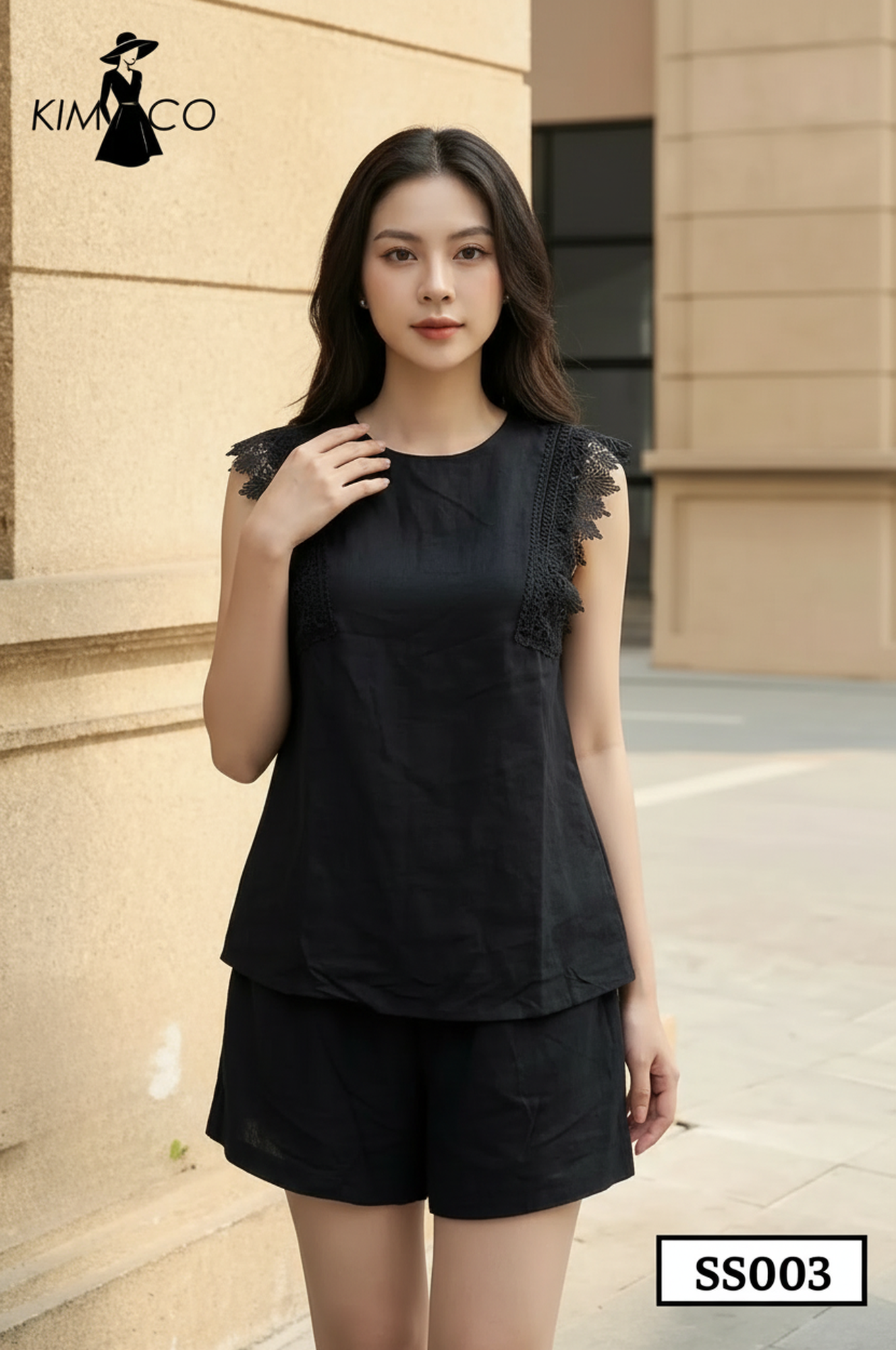 Set Élise Noir Lace Top - SS003