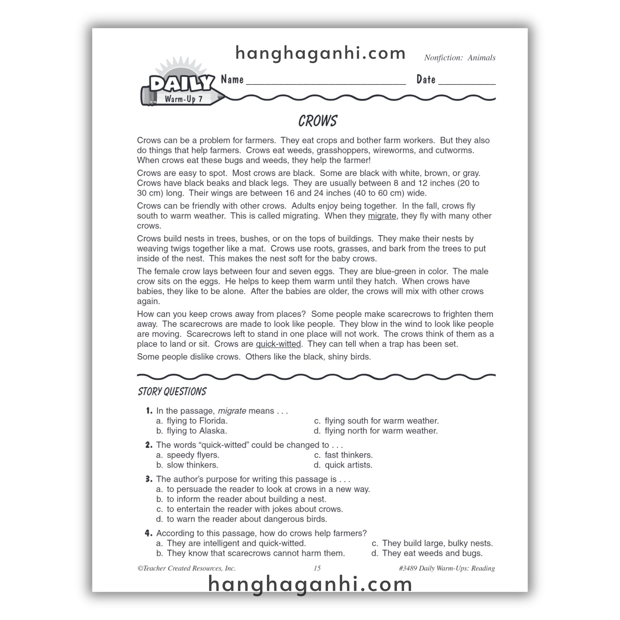 Sách Daily Warm Ups Reading Grade 3_thumbnail_4