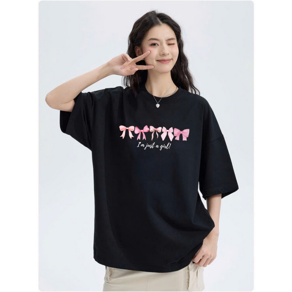 Áo phông nữ form rộng in hình nơ và hoa nữ tính local brand 𝐖𝐞 𝐓𝐞𝐞 - T013_thumbnail_3