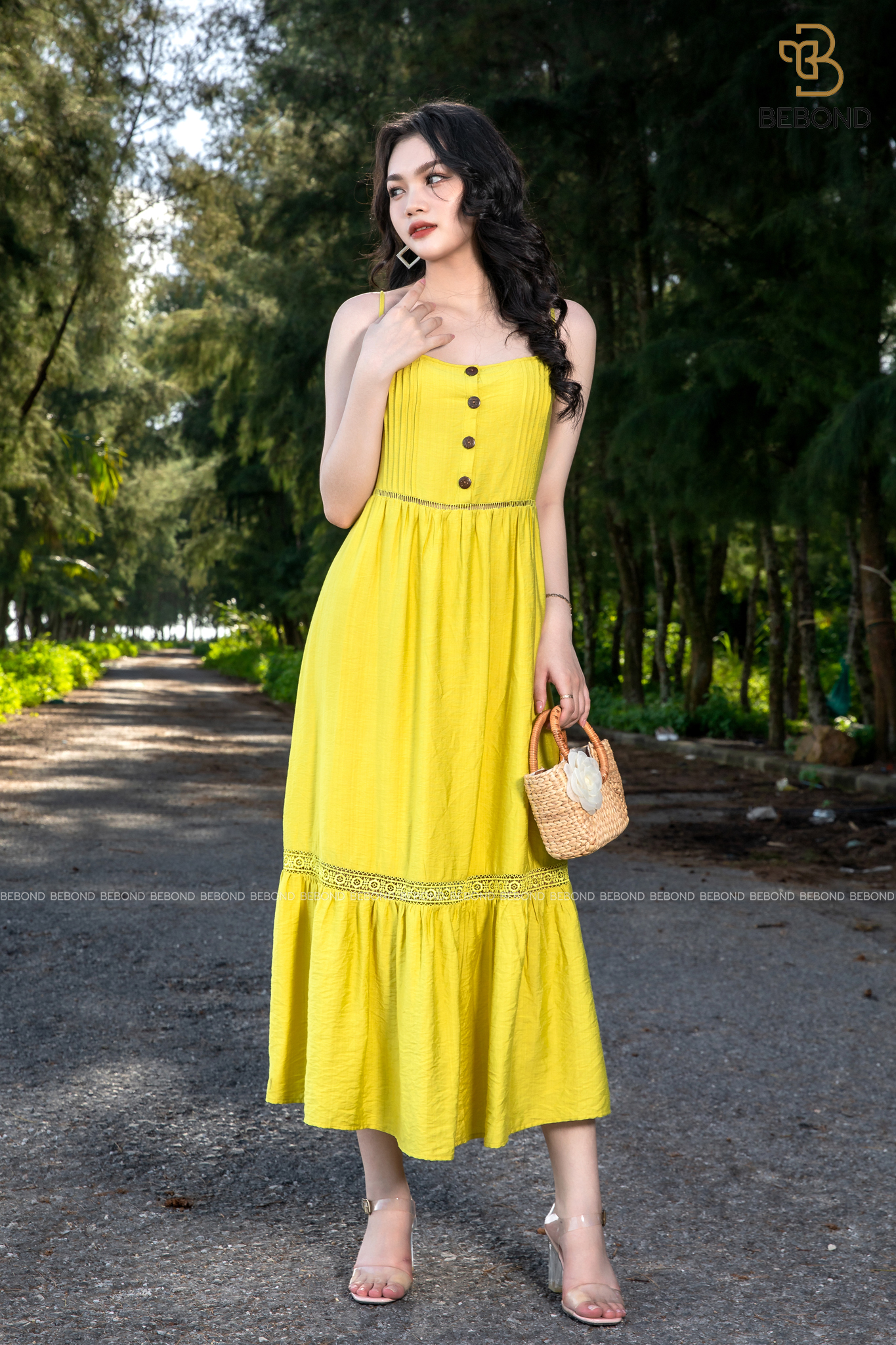 Đầm midi 2 dây màu vàng xanh- GINNY_thumbnail_2