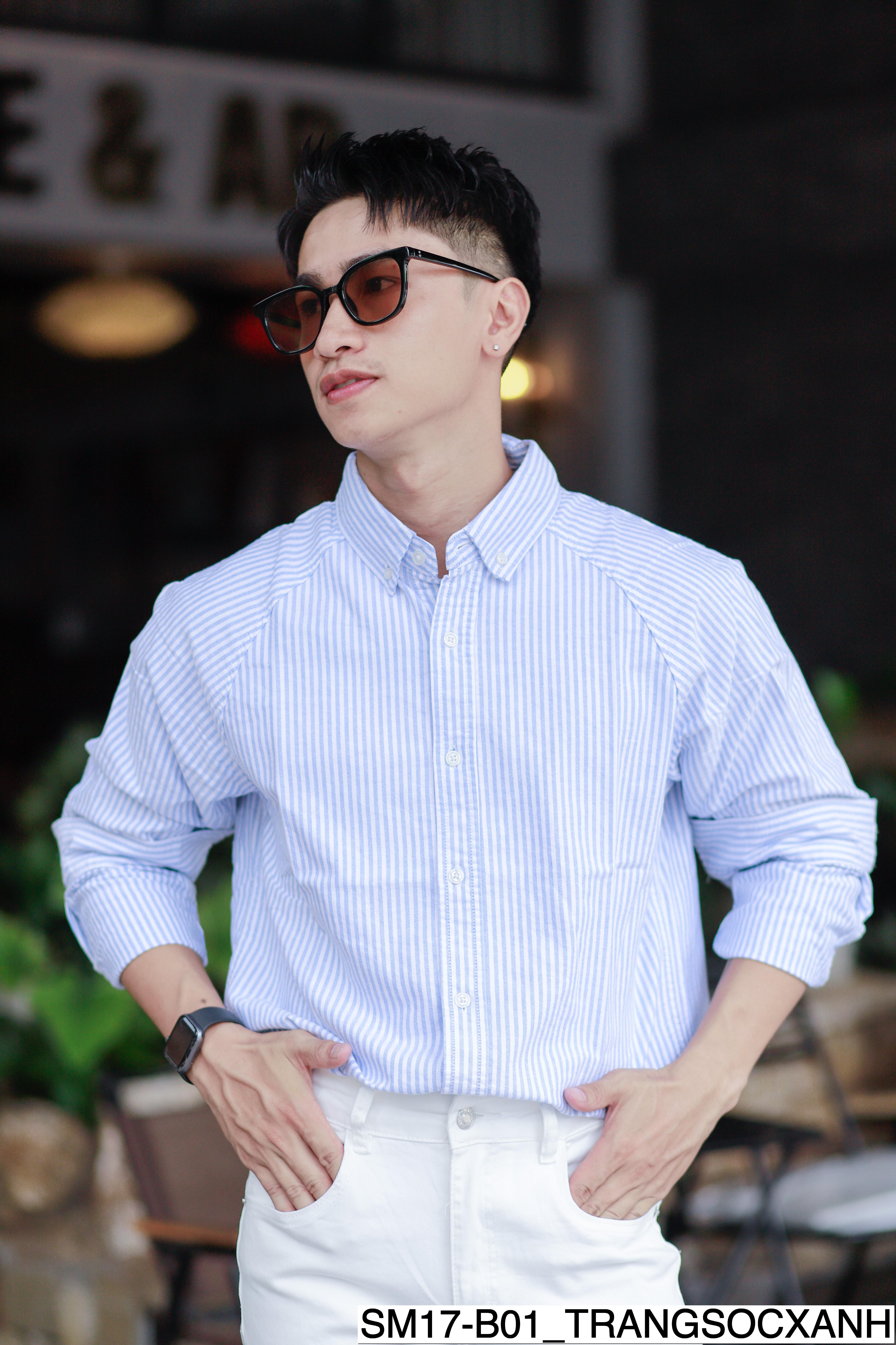 B01 SM17 - Áo sơ mi nam button-down cổ điển