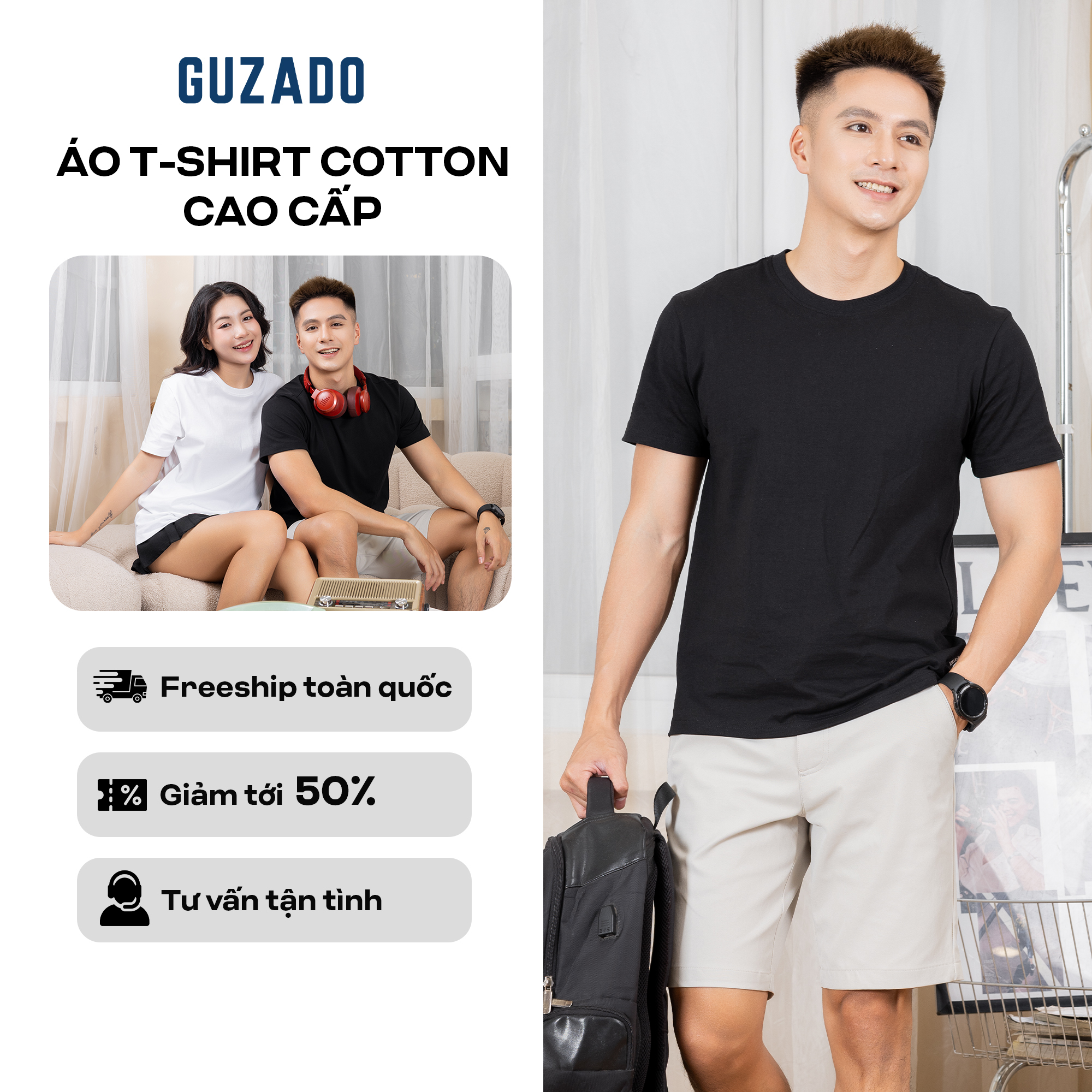 Áo GUZADO Cao Cấp Form Rộng,Vải Cotton Dày Dặn GTS05_thumbnail_0