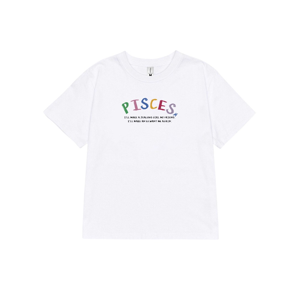 Áo baby tee ABD355 cung hoàng đạo Song Ngư PISCES Miucho cotton cổ tròn in typography
