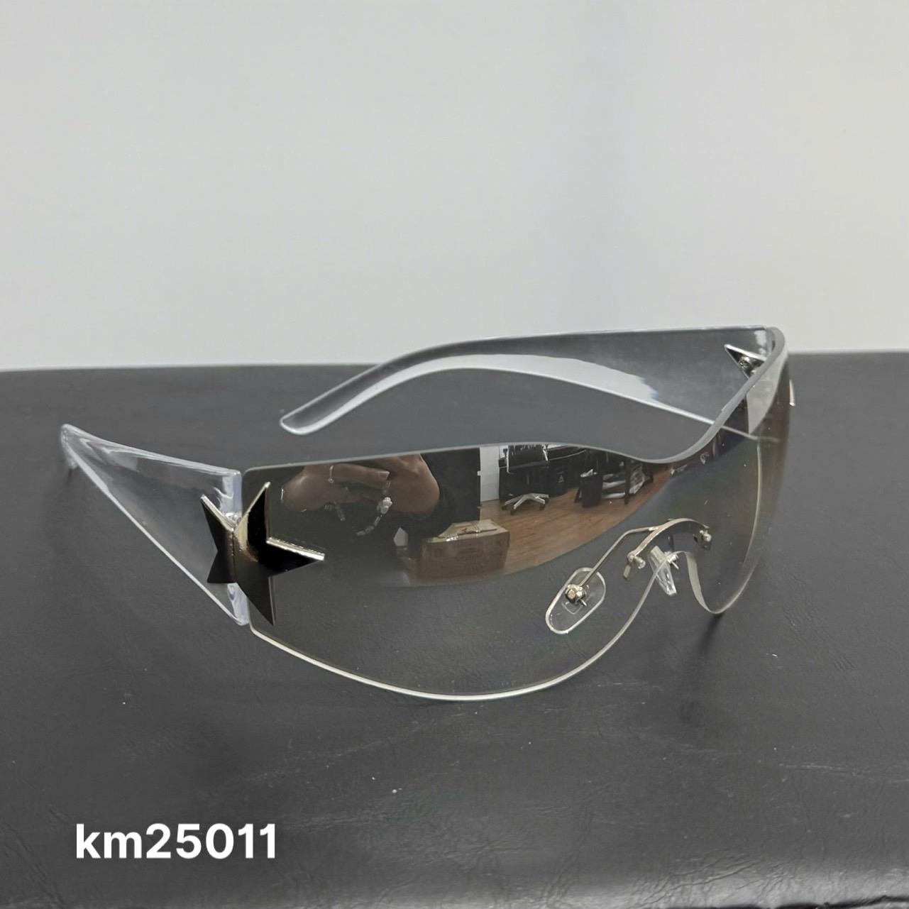 kính mắt vòm y2k không viền gọng nhựa trong suốt đính ngôi sao bạc _thumbnail_3