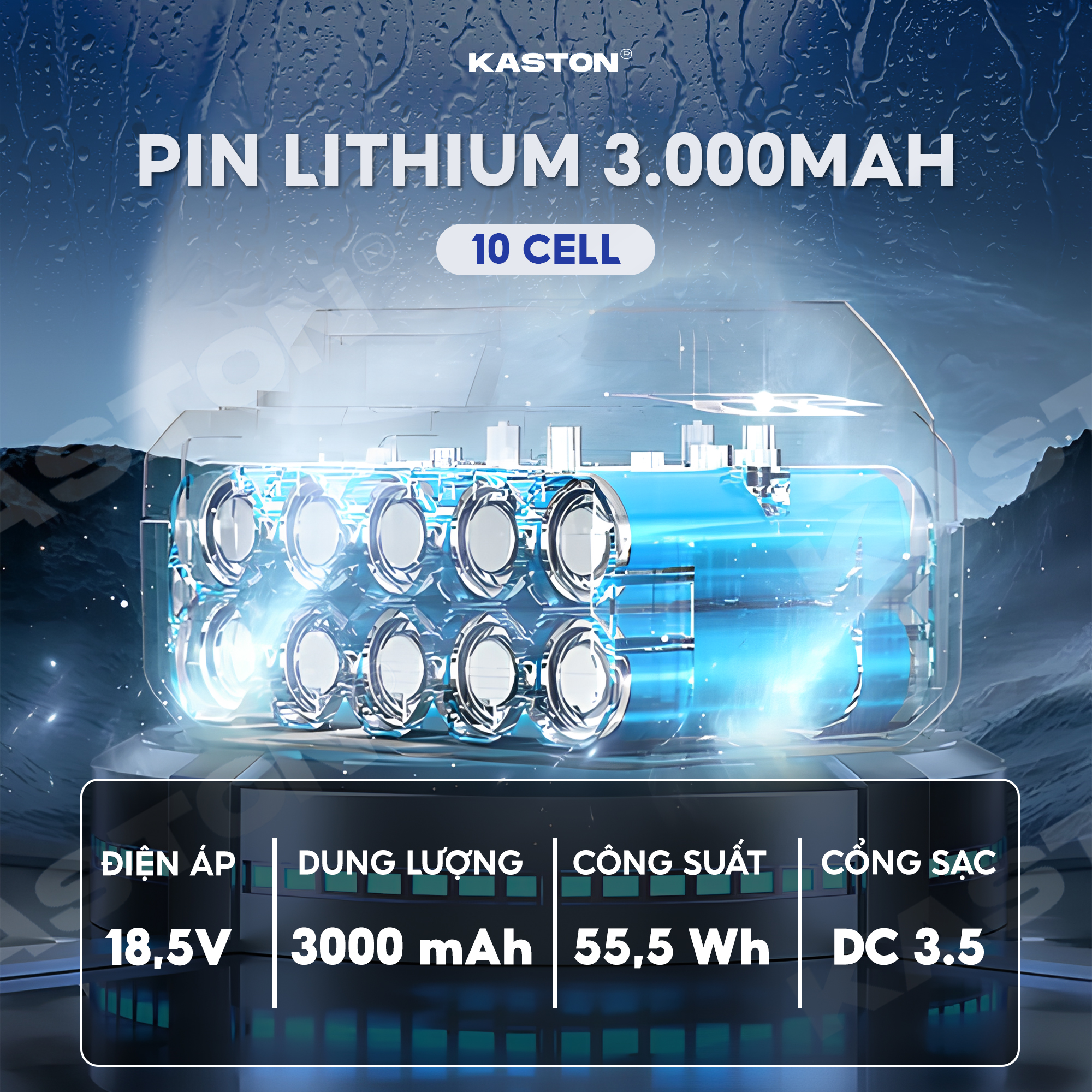 Máy rửa xe pin cao cấp Kaston - R8 - Kèm pin, nhỏ gọn mạnh mẽ - Động cơ công nghệ Đức bền bỉ vượt trội._thumbnail_5