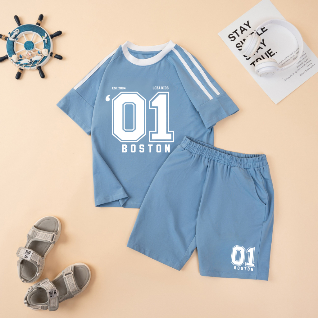 Set bộ bé trai, bé gái phối viền hình BOSTON - Loza Kids BF610_thumbnail_4