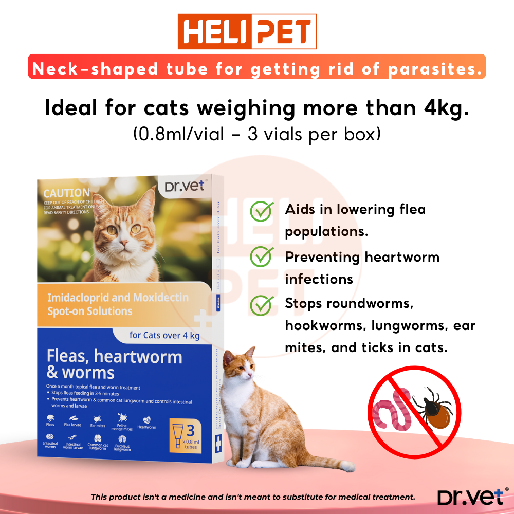 DR.VET flea, tick, and worm treatment drops for cats._thumbnail_6