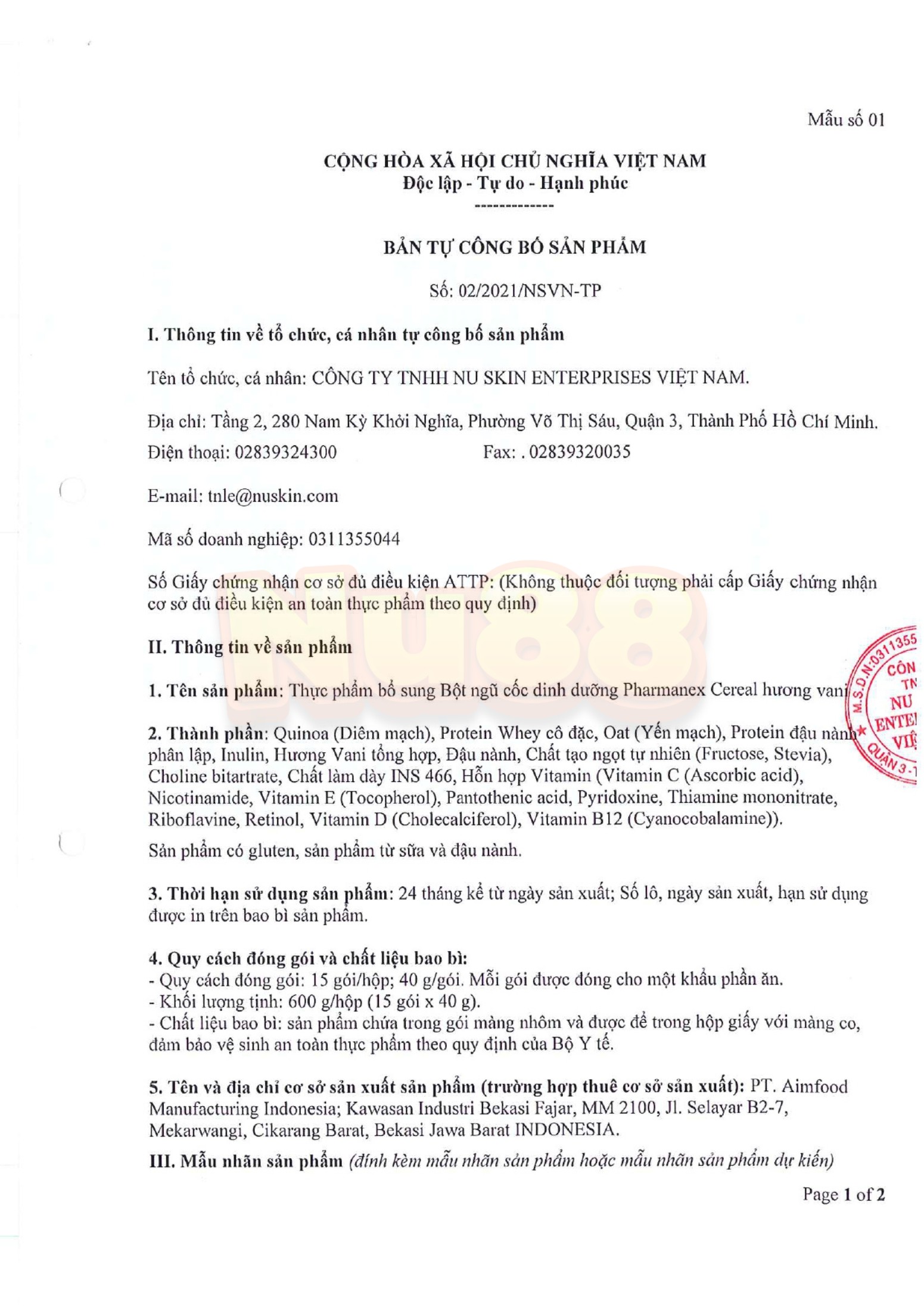 Thực phẩm bổ sung - Bột Ngũ Cốc Dinh Dưỡng Pharmanex Cereal_thumbnail_13
