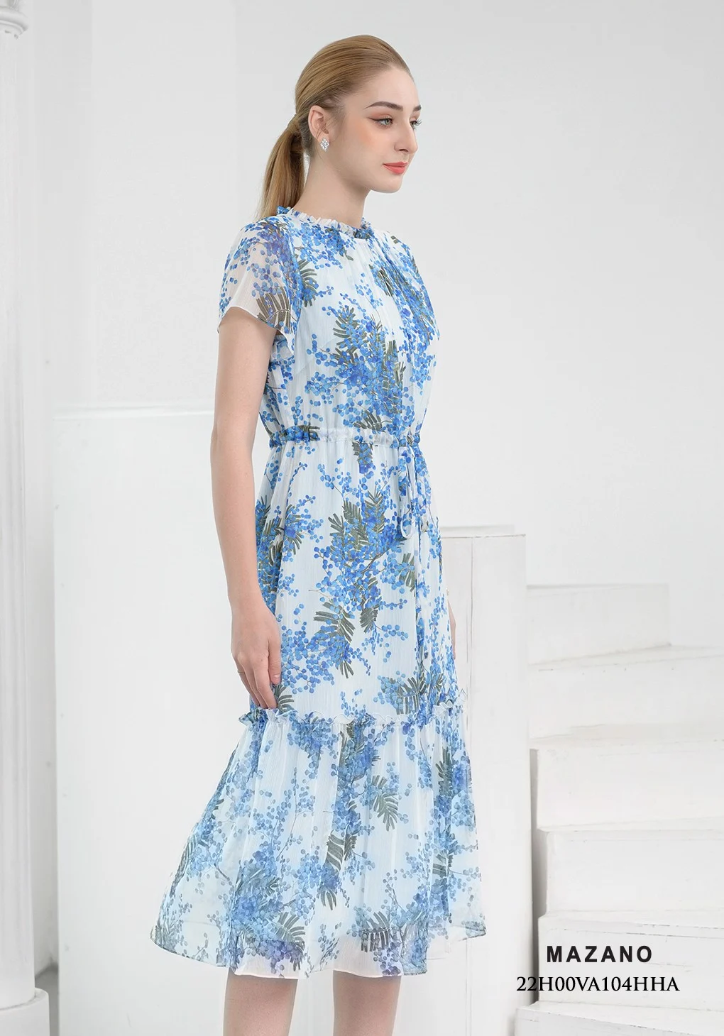 Đầm họa tiết bùng eo rút dây bèo tầng_thumbnail_2