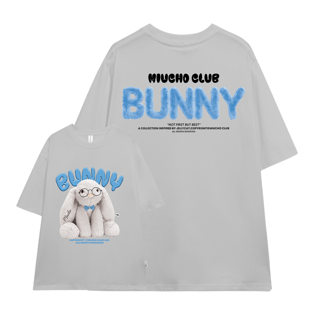 Áo thun thỏ Bunny form rộng local brand ATD1257 Miucho tay ngắn cổ tròn in mix_thumbnail_16