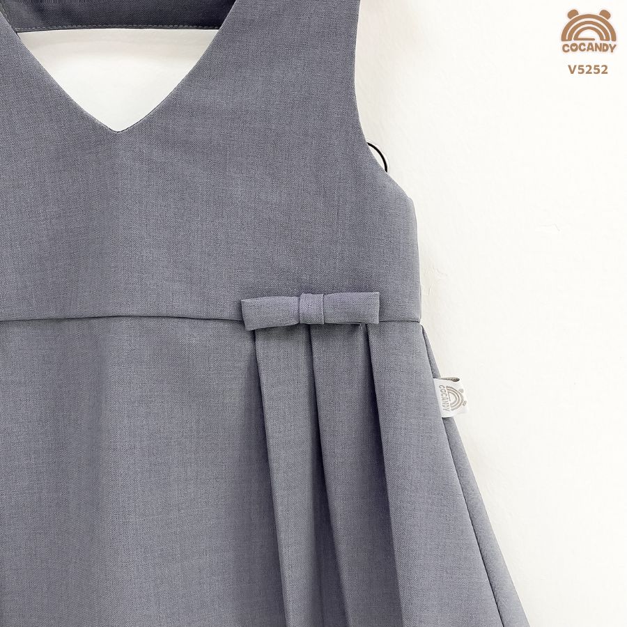 Váy yếm cộc GHI  nơ xếp ly_thumbnail_1