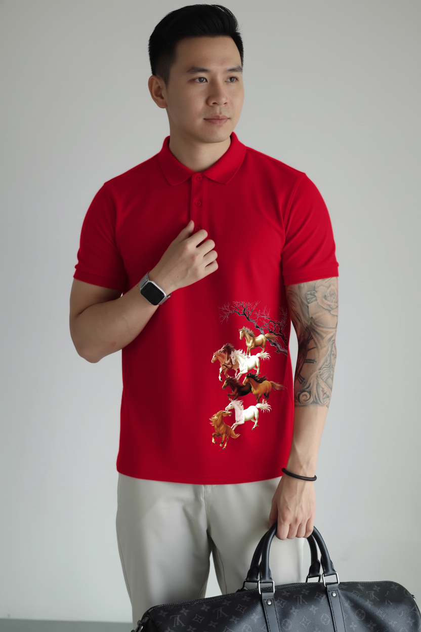 Áo polo Tết Bính Ngọ form vừa Miucho Iconic vải cá sấu thoáng mát dày dặn 2985_thumbnail_3