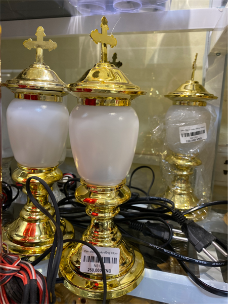 Đèn điện xi màu đồng 18cm