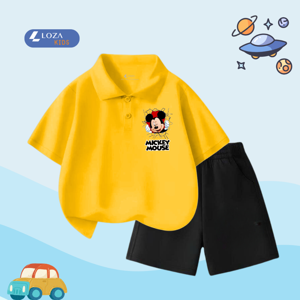 Bộ đồ Polo bé trai in hình 'Mickey Mouse'- Loza Kids BO246_thumbnail_4