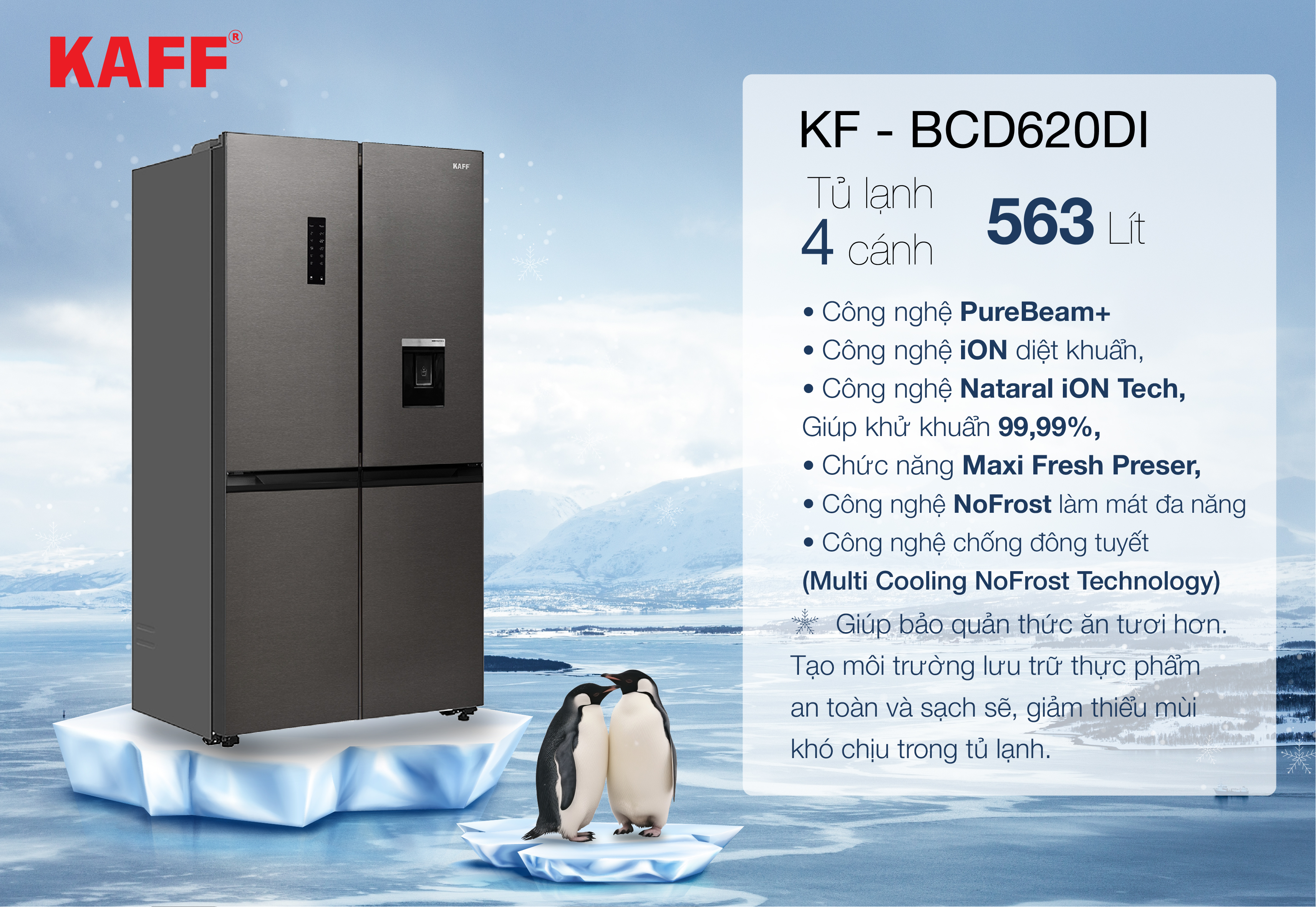 Tủ Lạnh Side By Side KAFF KF-BCD620DI